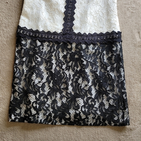 Maggy London drop waist sleeveless lace shift mini dress size 2 - Picture 7 of 14